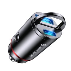 USB USB USB 車載充電器 しがーソケット 出っ張らない 12V/24V車対応 iPhone カーチャージャー カーチャージャー 16/15/14/13/SE/12/11/X/8 C C Type Xperia QC3.0/超急速充電/全金属/軽量】