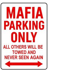 ブリキ看板 MAFIA マフィア 専用駐車場 立ち入り禁止 面白看板 看板 20×30㎝ ガレージ インテリア 雑貨 世田谷ベース