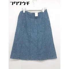 ◇ NATURAL BEAUTY BASIC 膝丈 フレア デニム スカート サイズS インディゴ レディース 【中古】 【1104260011857】