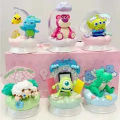 海外限定 6種不重複1BOX MINISO Disney  PIXAR ディズニー ピクサー On Cloud フィギュア モンスターズインク サリー マイク エイリアン リトルグリーンメン トイストーリー ロッツォ ボーピープ 羊 レックス ダッキー バニー
