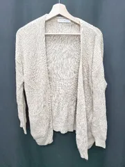 ◇ Θ URBAN RESEARCH アーバンリサーチ 長袖 コットン ニット カーディガン サイズFREE ベージュ レディース P  【1409250023200】