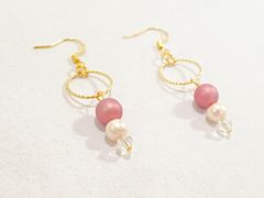 【年末SALE】ピンクパールピアス　#E27