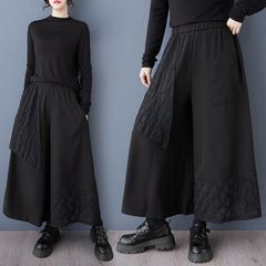 春 デザイン ゆったり 九分 ワイドパンツ スカート 女