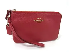 ■極美品■ COACH コーチ F87590 レザー ポーチ マルチケース 小物入れ レディース レッド系 DJ4453