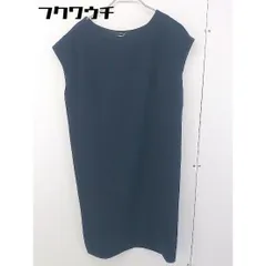 ◇ COMME CA ISM コムサイズム フレンチスリーブ 膝丈 ワンピース サイズM ネイビー系 レディース  【中古】 【1112150001628】