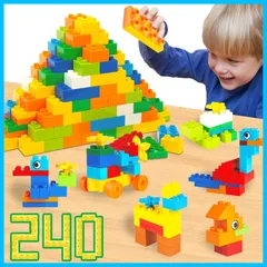 【人気商品】240ピース創造大きいブロックセット WYSWYG レゴ デュプロ互換 アンパンマンブロック互換 デュプロ買い増し幼稚園・保育園向け教育玩具