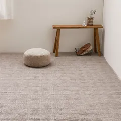【特価】萩原(Hagihara) 敷き詰めカーペット グレージュ 江戸間4.5畳 約261×261cm 「ピクシス」 軽量 北欧 格子柄 ホット対応 日本製のサムネイル