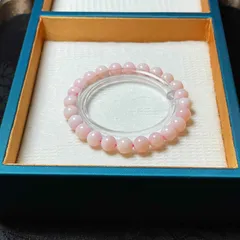 絶賛 EU製★ピンクオパール★パワーストーン ブレスレット 天然石B 原石 綺麗 高級 お守り 幸運 7.3-7.7mm ZB9480