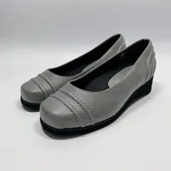 未使用に近い〇 MARIKA マリカ ウェッジソール パンプス グレー 23 ステッチ 軽量