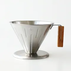 【新品】【1点販売】GLOCAL STANDARD PRODUCTS[グローカルスタンダードプロダクツ] ツバメ M&Wドリッパー4.0(SUS) [一穴円錐型 2～4杯分 ステンレス 天然木 シルバー シンプル スタイリッシュ コーヒーグッズ]