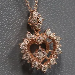 K18PGダイヤモンドペンダント ハートモチーフ D0.38 3.2g