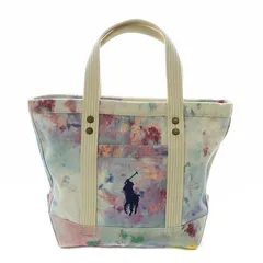 ポロ ラルフローレン POLO RALPH LAUREN ロゴ刺繍 キャンバストートバッグ 水色 ピンク /RI ■OS
