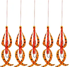 Deep Range タイラバ ネクタイ スカート フック 3本針 5個セット 交換用(マダラオレンジ,  10cm)