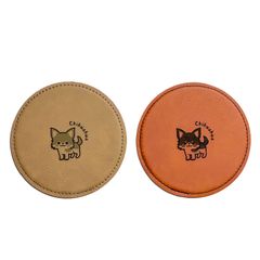 ワンちゃん好きの方へ！プレゼントにも◎【皮製レーザー彫刻コースター】～チワワ～オリジナルデザイン