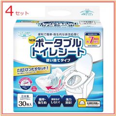 【4セット】第一衛材 ドクターズone ポータブルトイレシート使い捨て 介護 排泄介助 簡易トイレ 簡単 衛生的 排泄処理 安心の吸収力 強力消臭 日本製 30枚入 DOP-010　防災備蓄品としても
