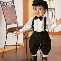 男の子フォーマル 英国スーツ キッズ ニッカポッカセット 子供服 フォーマル ブラック 入学式 発表会 結婚式 七五三 75 80 90 100 110 120 130cm サスペンダー付き 黒 ニッカボッカ 4点 セット「黒」