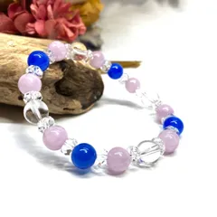 クンツァイト青瑪瑙 水晶 天然石 パワーストーンブレスレット 8mm （カット水晶）レディース 女性  数珠ブレス 開運 プレゼント ギフト [19]