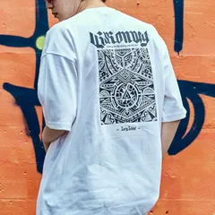 【公式/新品】Leyline ビッグシルエットバックプリントTee ストリート オーバーサイズ メンズ 男女兼用 白 ホワイト Tribe code tee
