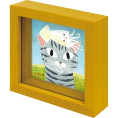 絵画 糸井忠晴 ミニミニボックスフレーム「イカになって」 かわいい 猫の絵 アートフレーム 額入り 小さい絵 キャット 壁掛 卓上 インテリア プレゼント ギフト Cat リビング 玄関 子ども部屋 贈り物 Sサイズ