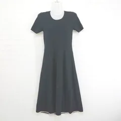 ◇ UNIQLO ユニクロ × LEMAIRE ルメール 半袖 膝下丈 ニット ワンピース サイズS ブラック レディース E  【1303140019017】
