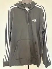 L adidas(アディダス) フード付き ジップアップパーカー フルジップアップ フードジャケット フード付きTシャツ 黒 GK9032