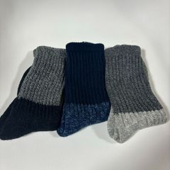 ソックス 靴下  2色組セット ヘルスニット 無地ソックス 25-27cm ルーソックス  2足セット 2色セット アウトドア キャンプ Healthknit 3P LINE SOCKS　新品