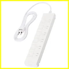 【 イージーリリースタップ 回転脚パーツ 2m 吊り穴 】 6個口 極性対応 雷ガード ほこりシャッター スイングプラグ 電源タップ ホワイト エレコム T-KF07-2620WH