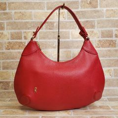美品】ワールドレップ オーストリッチ ワンショルダーバッグ 赤 レッド 