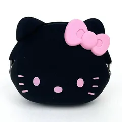 サンリオ ハローキティ フェイス型シリコンがまぐちポーチ mimi POCHI ブラック Sanrio