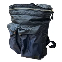 【管33092】美品☆PORTER  ポーター フォース デイパック 吉田カバン メンズ レディース リュック 日本製 ネイビー×オレンジ 軽量 大容量