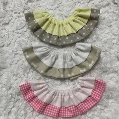 st15.フリルスタイ スタイ つけ襟  リバーシブル　3枚セット　ハンドメイド