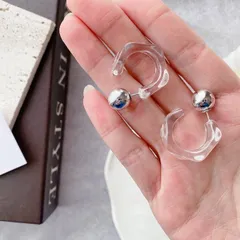 人気クリアメタルキャッチピアス:+