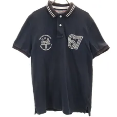 POLO JEANS CO．RALPH LAUREN ポロジーンズコーラルフローレン 半袖 ポロシャツ L ネイビー 鹿の子 メンズ 古着