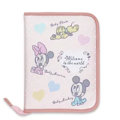 【ベビーディズニー ピンクDFJM2606K】 母子手帳ケース ジャバラ ファスナー ディズニー キャラクター 母子手帳入れ M Sサイズ b6 a6 お薬手帳 通帳ケース カバー おしゃれ かわいい マルチケース 2人分 ミッキー ミニー ダンボ