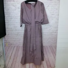 【TAKA44-66】◇タグ付き　プールヴー　フラワーレース　リボンドレス　フォーマルワンピース