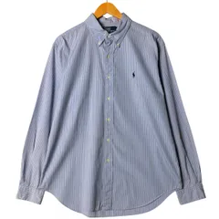 古着 ラルフローレン Ralph Lauren POLO by Ralph Lauren CLASSIC FIT 長袖 ボタンダウンストライプシャツ メンズL相当/eaa587834