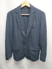 ◇ Θ nano universe ナノユニバース スウェット地 長袖 テーラードジャケット サイズS ネイビー系 レディース E  【1508060000613】