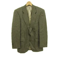 アクアスキュータム テーラードジャケット アウター チェック柄 英国製 メンズ 36Sサイズ ベージュ Aquascutum 【中古】