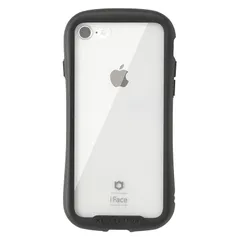 iFace Reflection iPhone SE(第3世代/第2世代)/8/7 ケース クリア 強化ガラス (ブラック)【アイフォンse3 アイフォンse2 アイフォン8 カバー 透明 耐衝撃 米国MIL規格取得 ストラップホール付き】