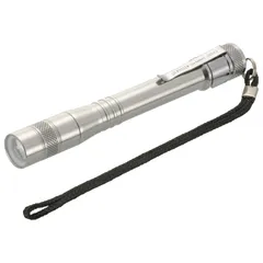 【在庫処分】LEDペンライト 防水 フォーカス付 アウトドア用ハンディライト 200ルーメン 懐中電灯 LH-PY02Z-S2 電機 08-1007シルバー オーム(OHM)