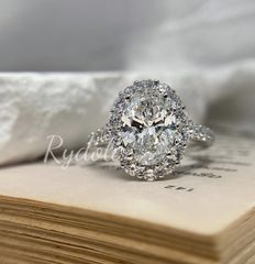 3.1ct D-VVS2 地金K18YGラボグロウンダイヤモンドリング オーバル 