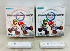 【箱付き】【ハンドル 2個】 【リモコン付】Nintendo Wii 純正品 Wiiハンドル Wiiリモコン RVL-024 RVL-003 マリオカート Nintendo 任天堂 ニンテンドー スイッチ