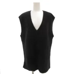 グリーンレーベルリラクシング ユナイテッドアローズ green label relaxing ヘアリーVネックニットベスト スリット 黒 ブラック 3618-119-2448 /GV ■GY14