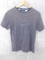 ◇ TOMMY HILFIGER トミーヒルフィガー ボーダー 半袖 Tシャツ カットソー S　P/CH ホワイト　ブラウン *  【1002799931533】