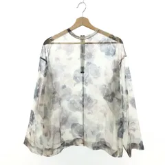 LE CIEL BLEU ルシェルブルー  シアーシャツ  ベージュ 総柄 長袖ブラウス シースルー ポリエステル レディース　240002226873