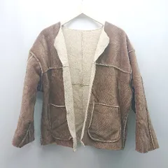 ◇ FREAK'S STORE フリークスストア ボア 起毛 ストレッチ コーデュロイ 長袖 ジャケット サイズF ブラウン レディース E  【1310300048343】