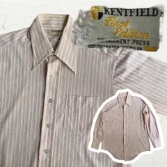 ユーズド ビンテージ 古着 シャツ 古着 KENTFIELD 70s 総柄 チェーン ポケット 美品 ビンテージ メンズ トップス L サイズ  p20/