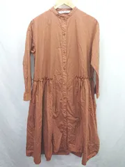 ◇ ⊂ Ray BEAMS レイ ビームス スタンドカラー 長袖 ロング ボタンワンピース サイズF オレンジ系 レディース E  【1507160022167】