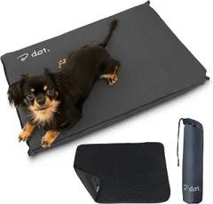 dot. 犬 ベッド 洗える 猫 ペット マット シーツ 床ずれ防止 介護ベッド コンパクト 折りたたみ 高反発 インフレーター おしっこマット ドライブシート アウトドア 犬用 猫用(ブラック,  42L x 60W x 4.5H cm)