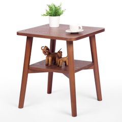 【新着商品】VaLaVieサイドテーブル ソファ リビングテーブル テーブル ナイトテーブル 北欧 天然木 木製 棚付 (ウォールナット)